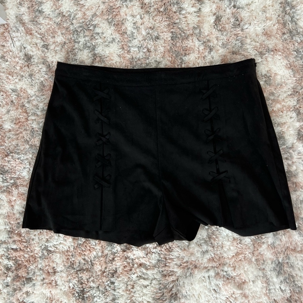 Black Suede Shorts